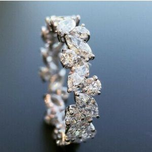 Gorgeous 925 Silver Wedding Ring Sapphire Jewelry